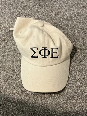 Amazon Custom Cream Baseball Cap with Black Greek Letters ΣΦΕ